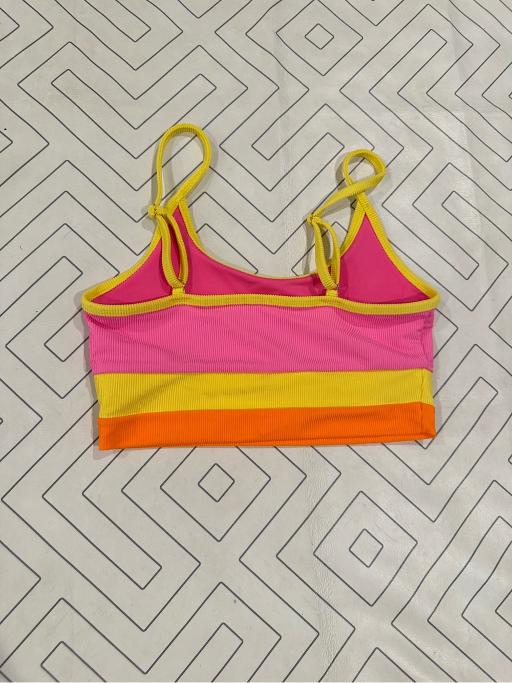 Beach Riot Ribbed Neon Colorblock Bikini Top - Picture 6 of 9